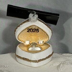 Robert Stanley 2025 Ring Heart Box Christmas Ornament Wedding Engagement Diamond
